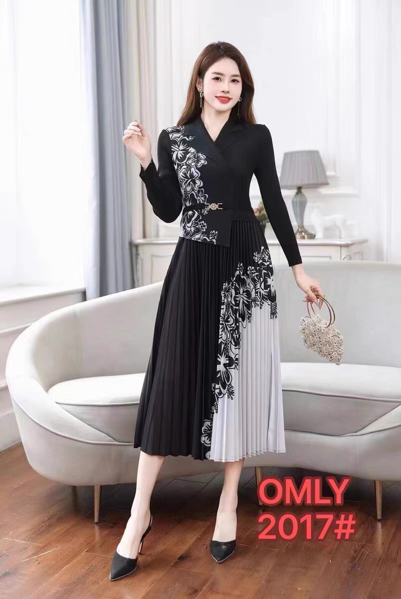 ĐẦM DẬP LY CỔ VEST KHÓA EO D191